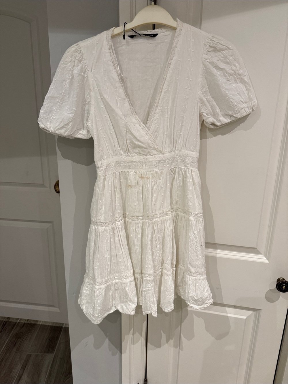 Zara White Eyelet Mini Dress